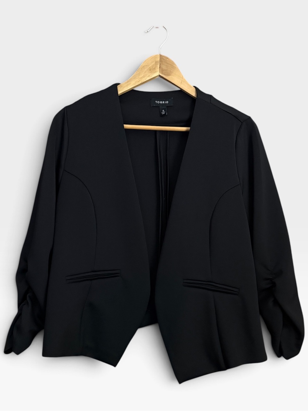 torrid Black Open-Front Collarless Blazer Size 0 (Large/12)